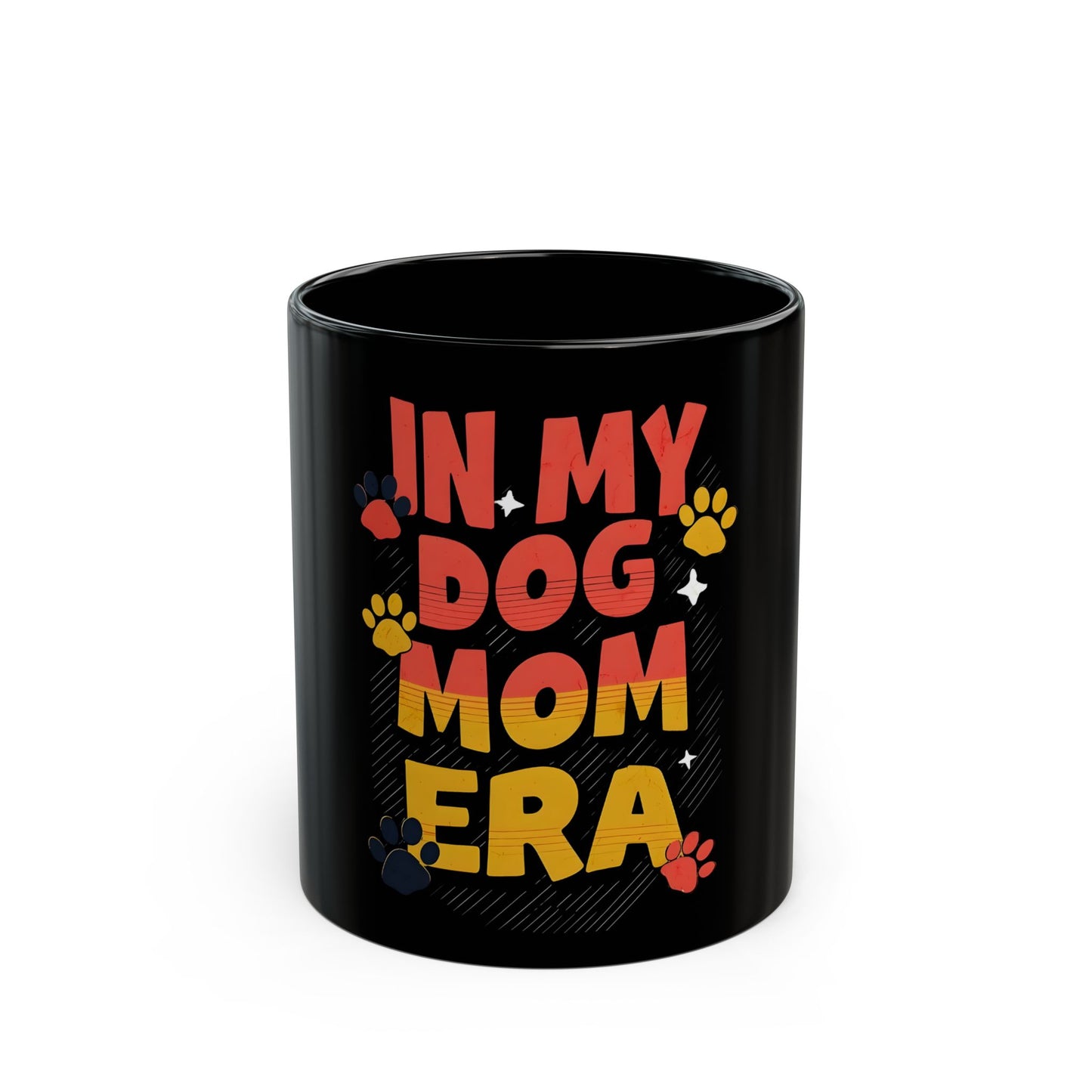 "In My Dog Mom Era" Black Mug (11oz, 15oz)