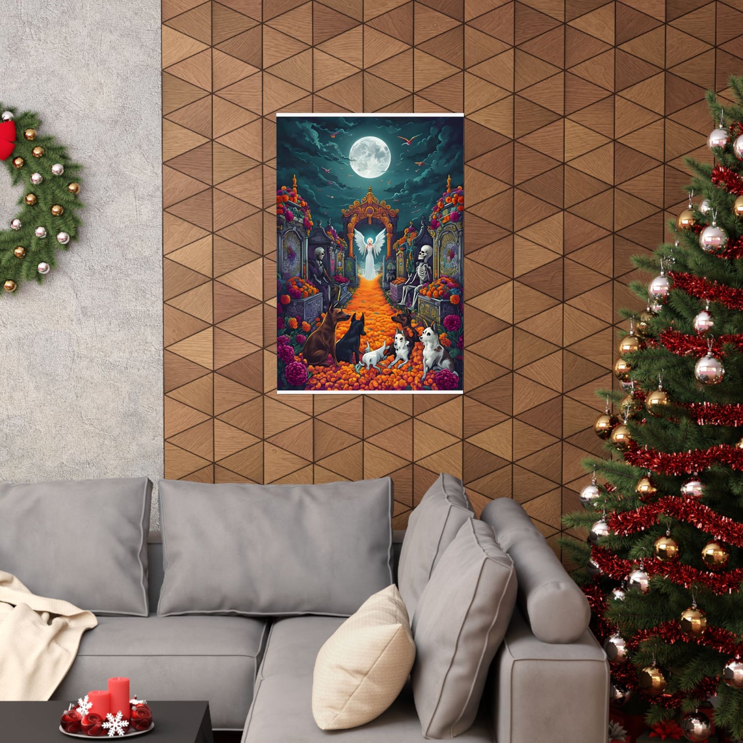 Dia de los Muertos Matte Vertical Poster - Vibrant Skeleton Art for Home Decor
