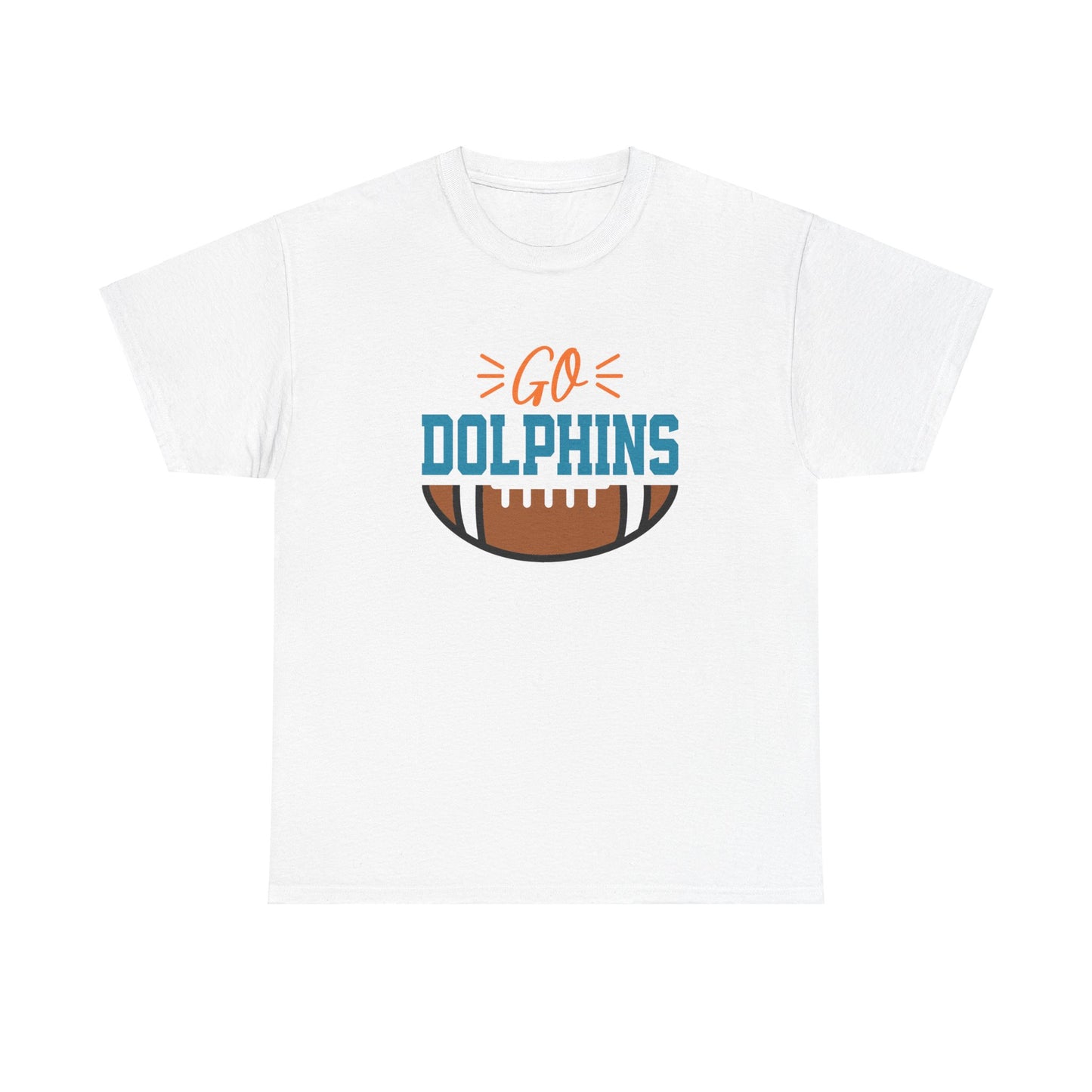 Go Dolphins Football Unisex Heavy Cotton Tee
