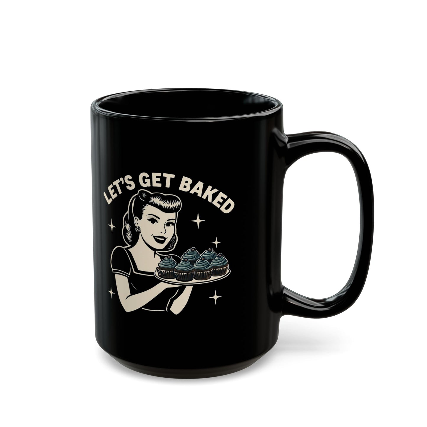 Let's Get Baked Black Mug - Perfect for Baking Enthusiasts and Celebrations