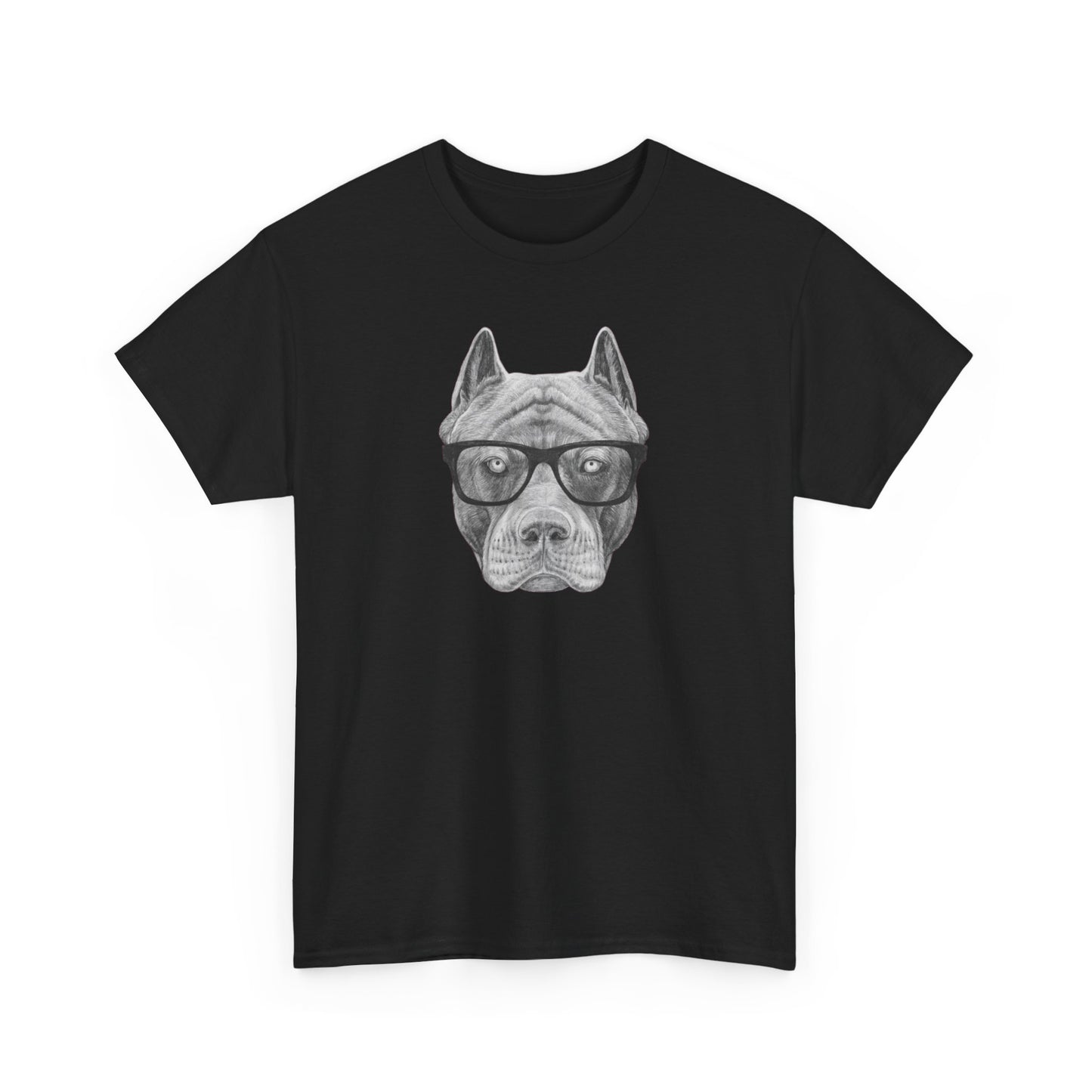 Hipster American Staffordshire Terrier/ Pit Bull Unisex Heavy Cotton Tee