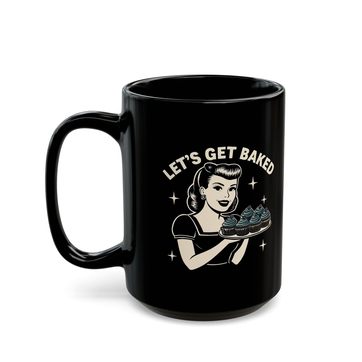 Let's Get Baked Black Mug - Perfect for Baking Enthusiasts and Celebrations