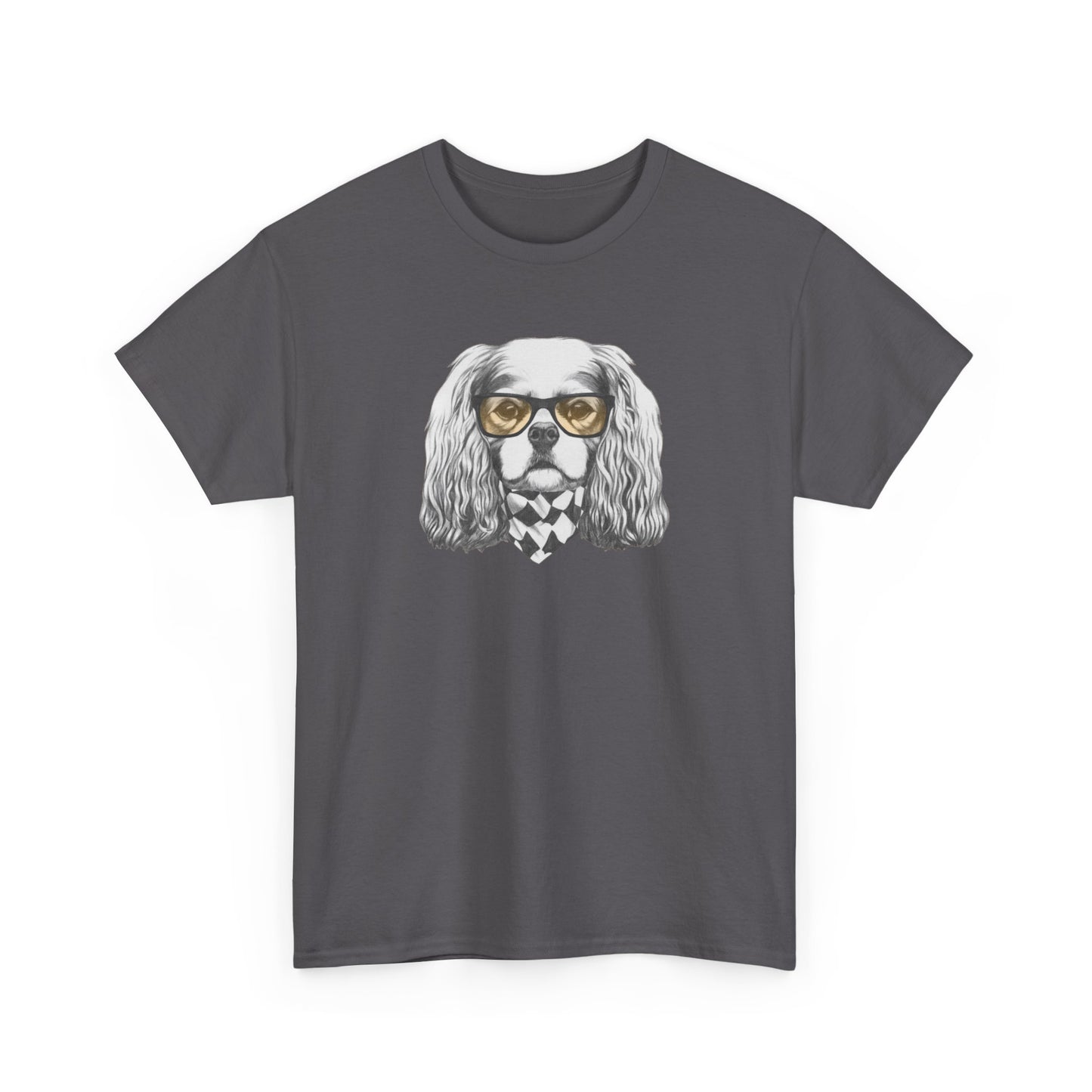 Hipster CAVALIER KING CHARLES SPANIEL Unisex Heavy Cotton Tee