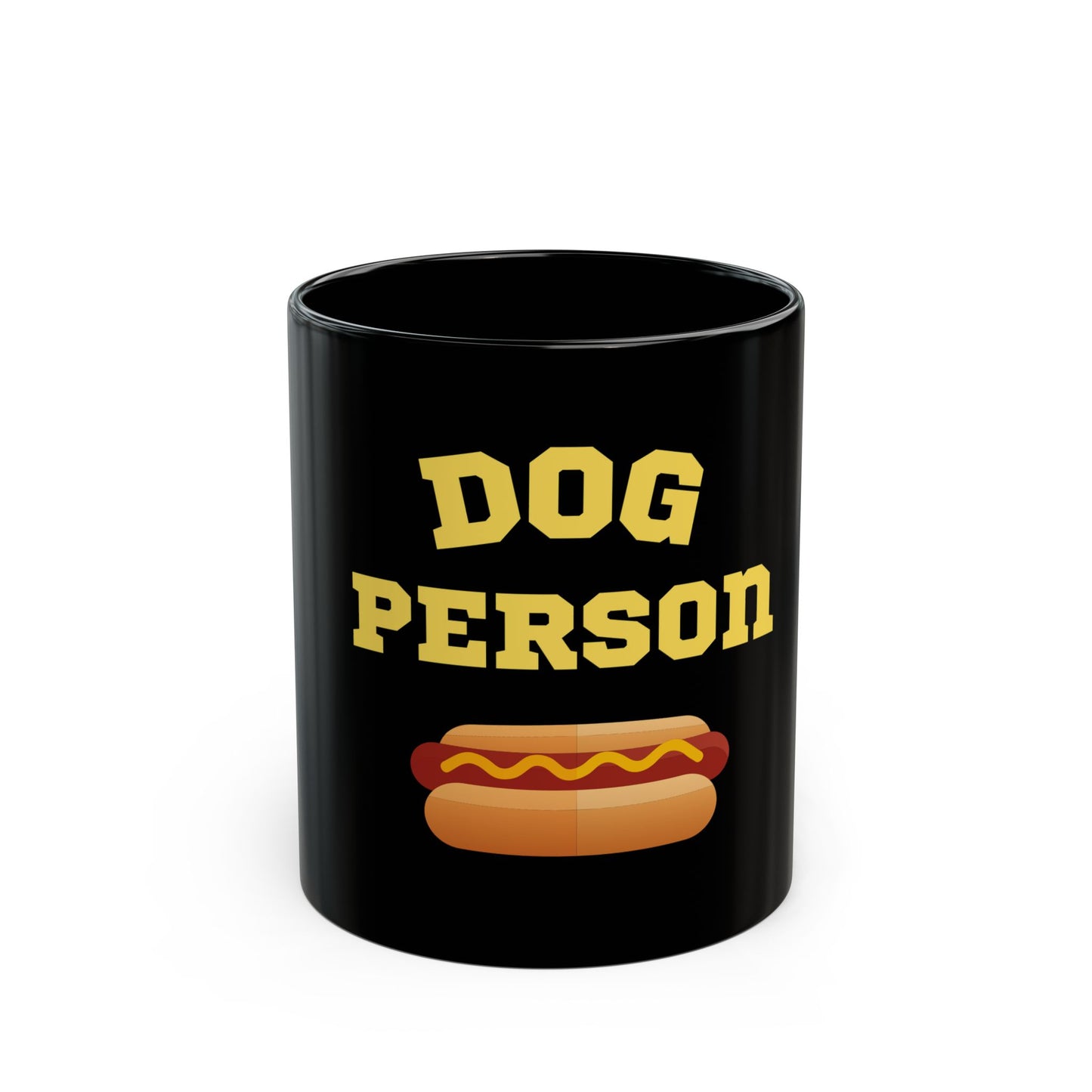 "Dog Person" (Hot Dog) Black Mug (11oz, 15oz)