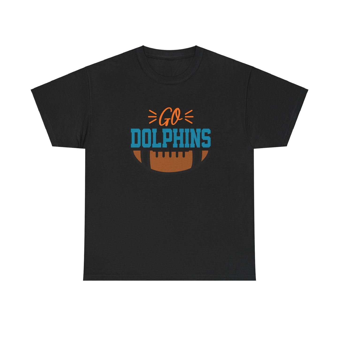Go Dolphins Football Unisex Heavy Cotton Tee
