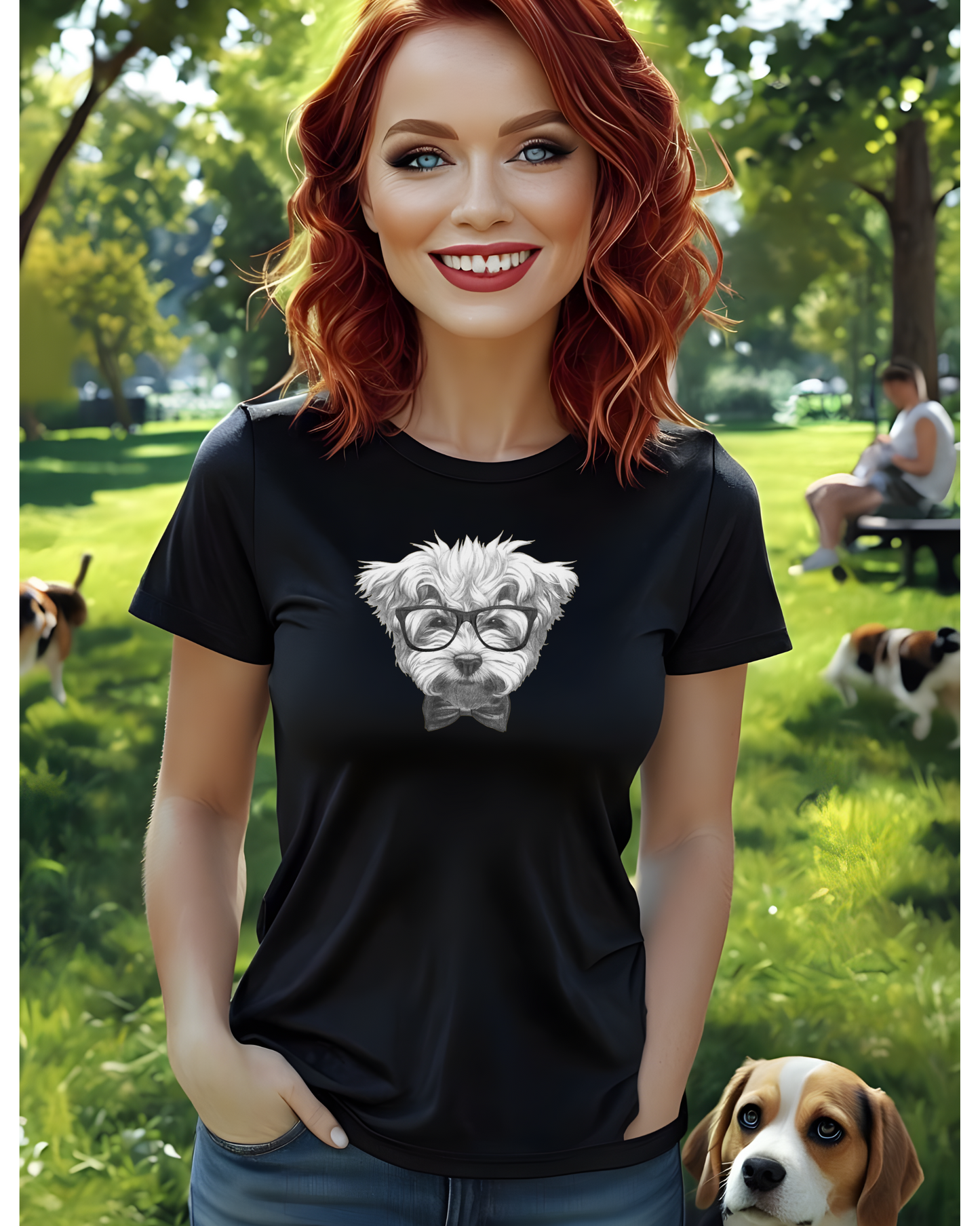 Hipster Maltese Unisex Heavy Cotton Tee