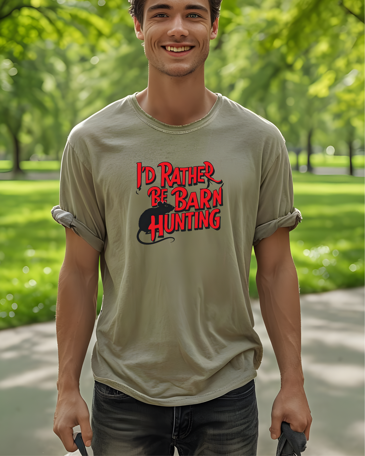 Barn Hunt Unisex Heavy Cotton Tee “I’d rather be barn hunting”