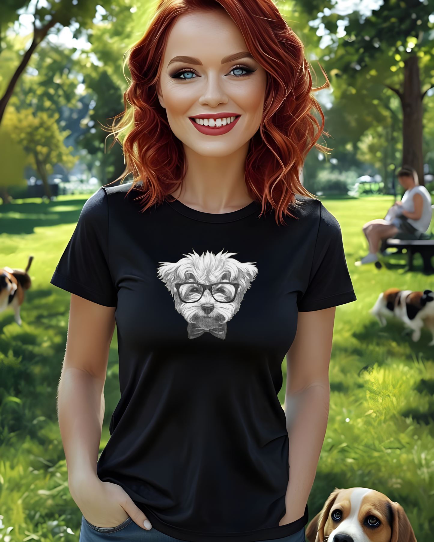 Hipster Maltese Unisex Heavy Cotton Tee