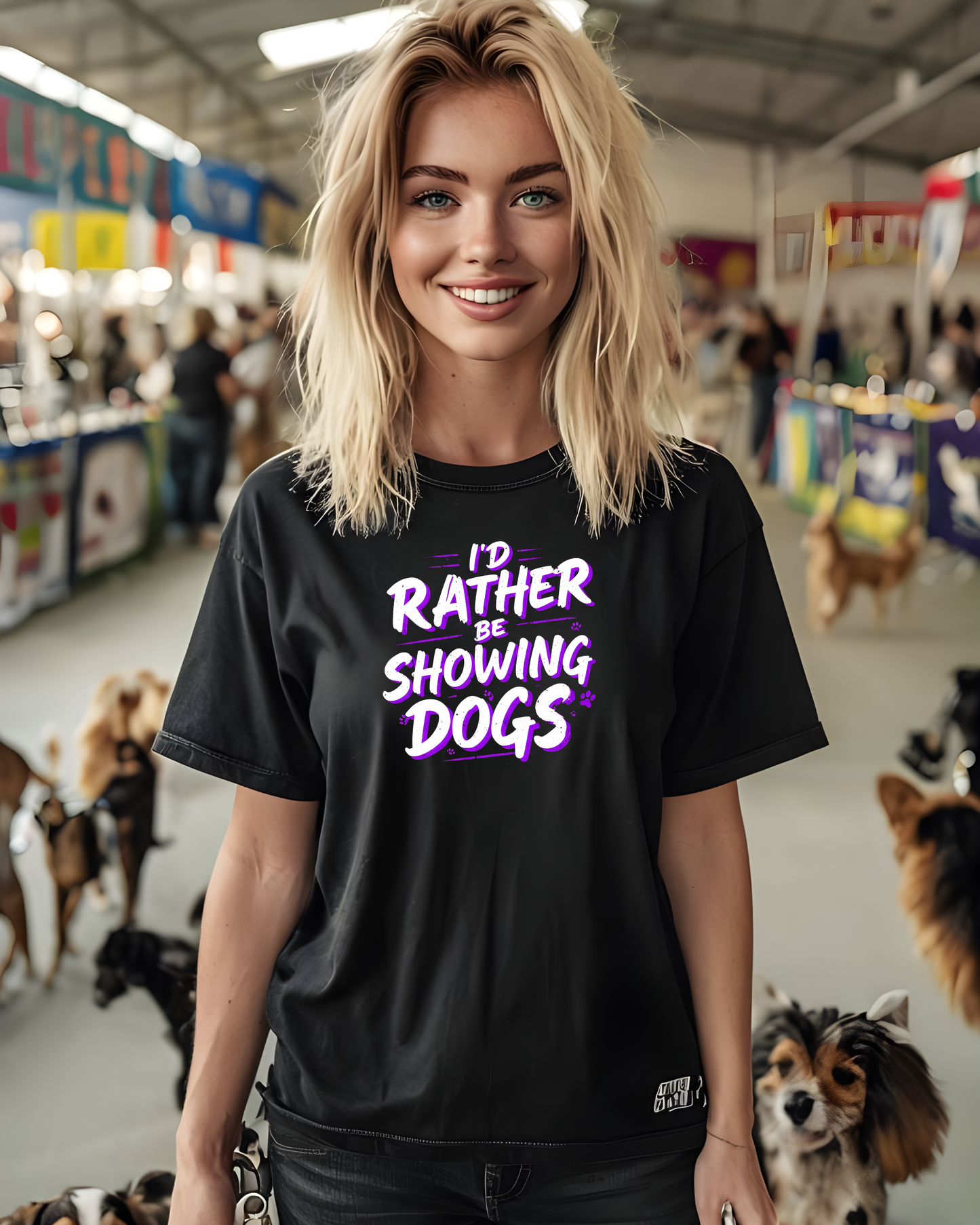 I'd Rather Be Showing Dogs Unisex Heavy Cotton Tee