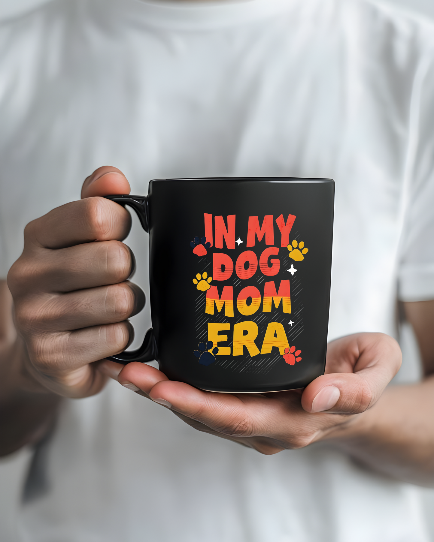 "In My Dog Mom Era" Black Mug (11oz, 15oz)