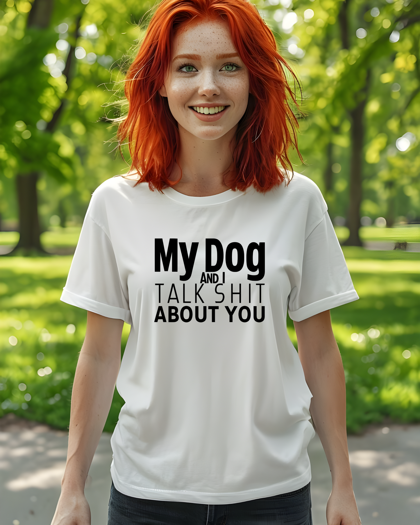 "My Dog and I Talk Shi*t About You" Unisex Heavy Cotton Tee