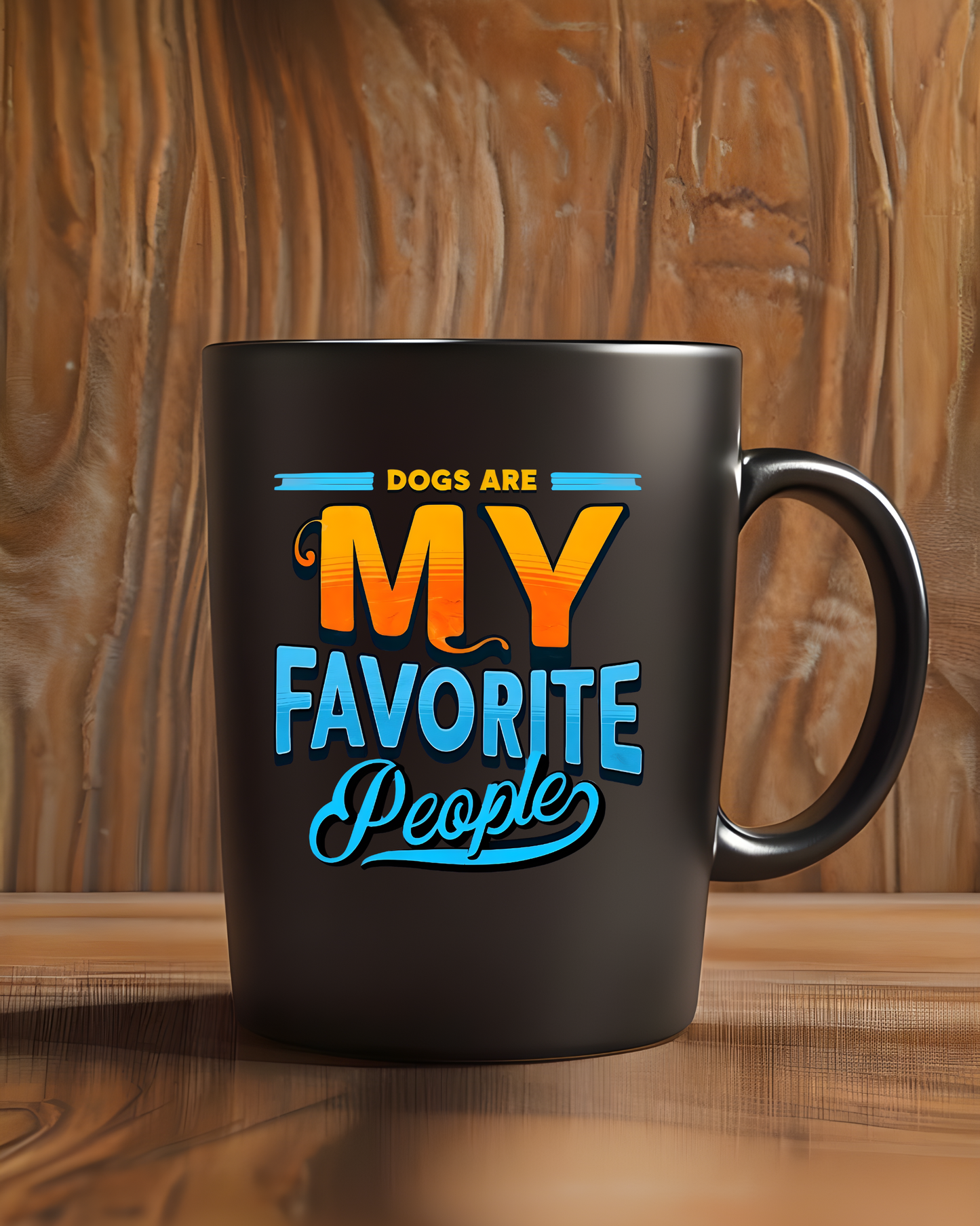 "Dogs are My Favorite People" Black Mug (11oz, 15oz)
