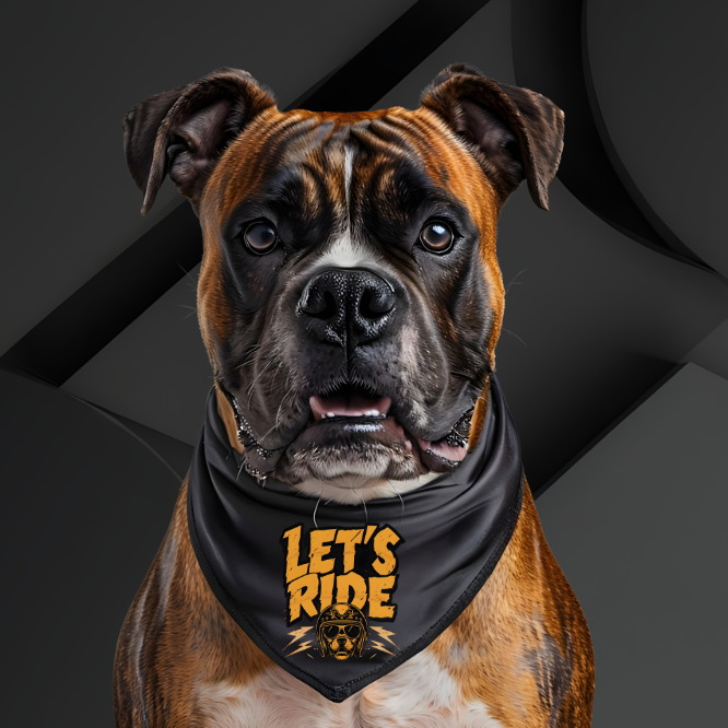 Biker Dog Bandana - "Let's Ride"