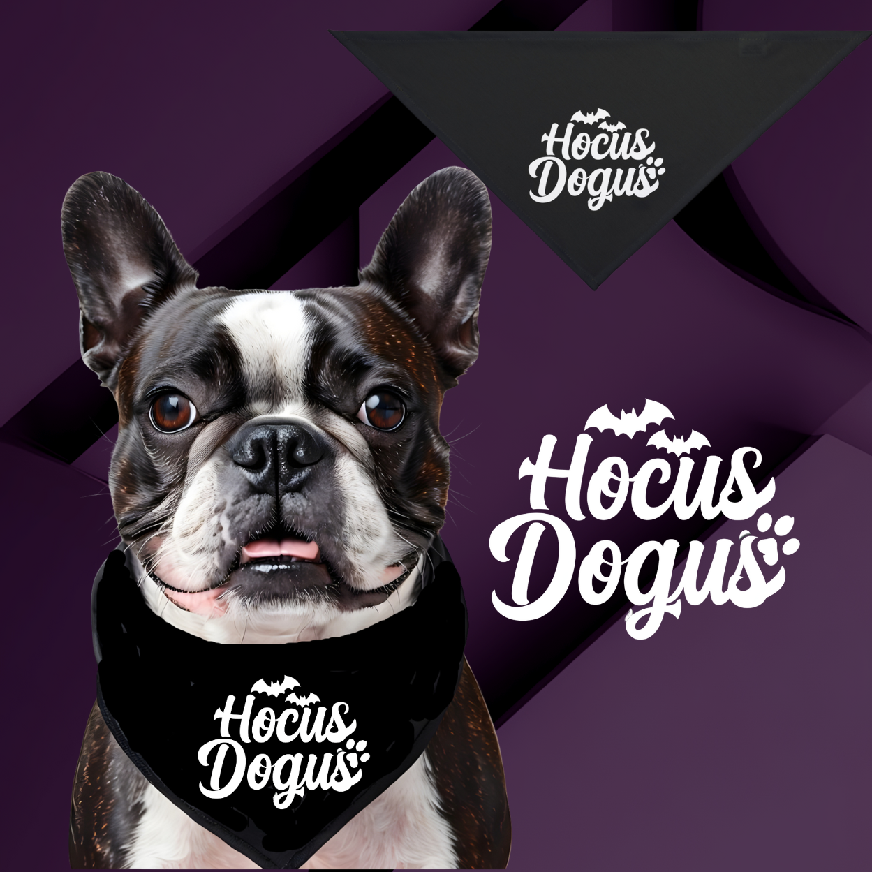 Halloween Hocus Dogus Bandana, Dog Costume Accessory, Pet Halloween Outfit, Cute Pet Wear