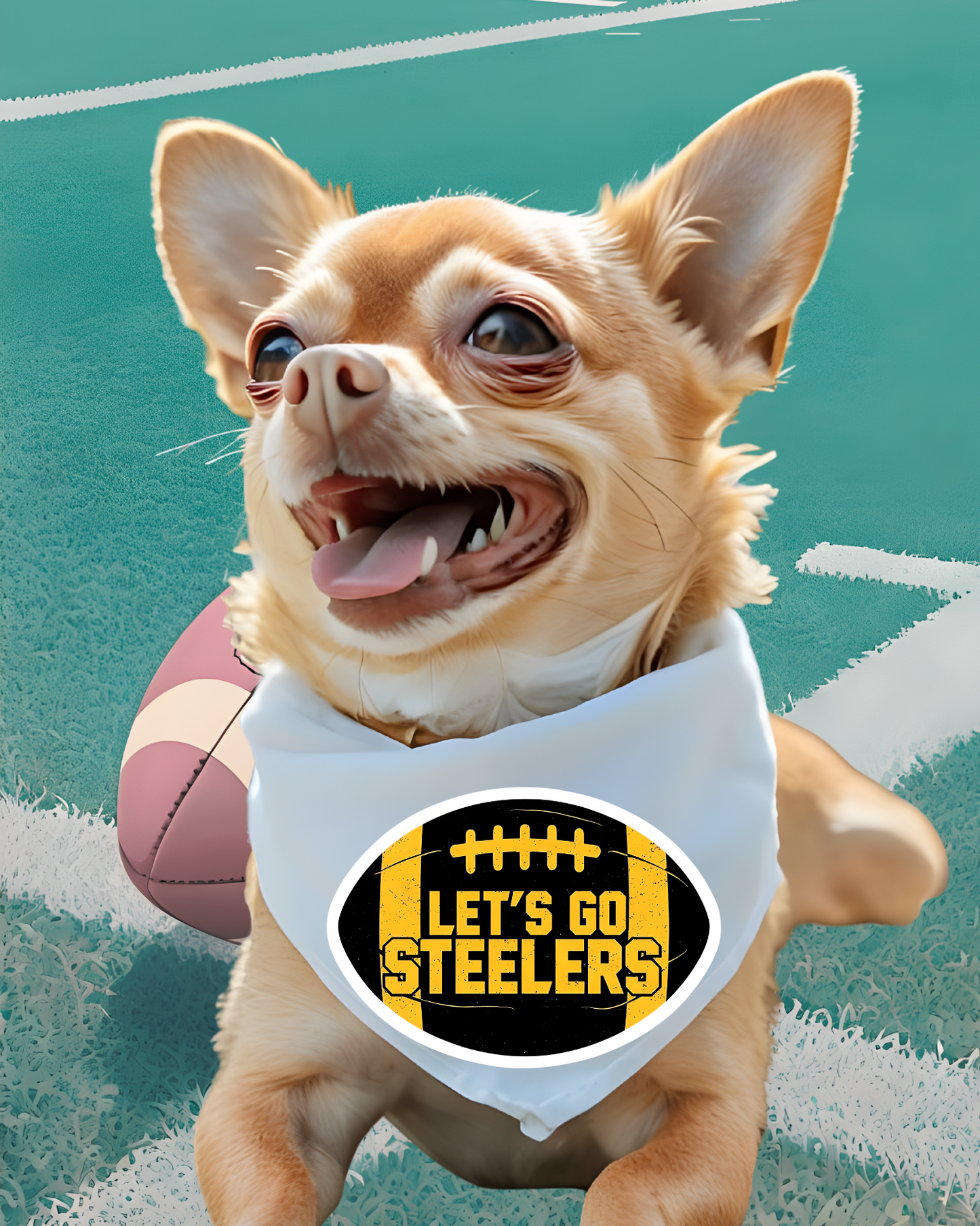 Pittsburgh Steelers NFL Pet Bandana for Game Day, Sports Pet Accessory, Dog Fan Gear, Lets Go Steelers, Puppy Bandana, Funny Pet Apparel