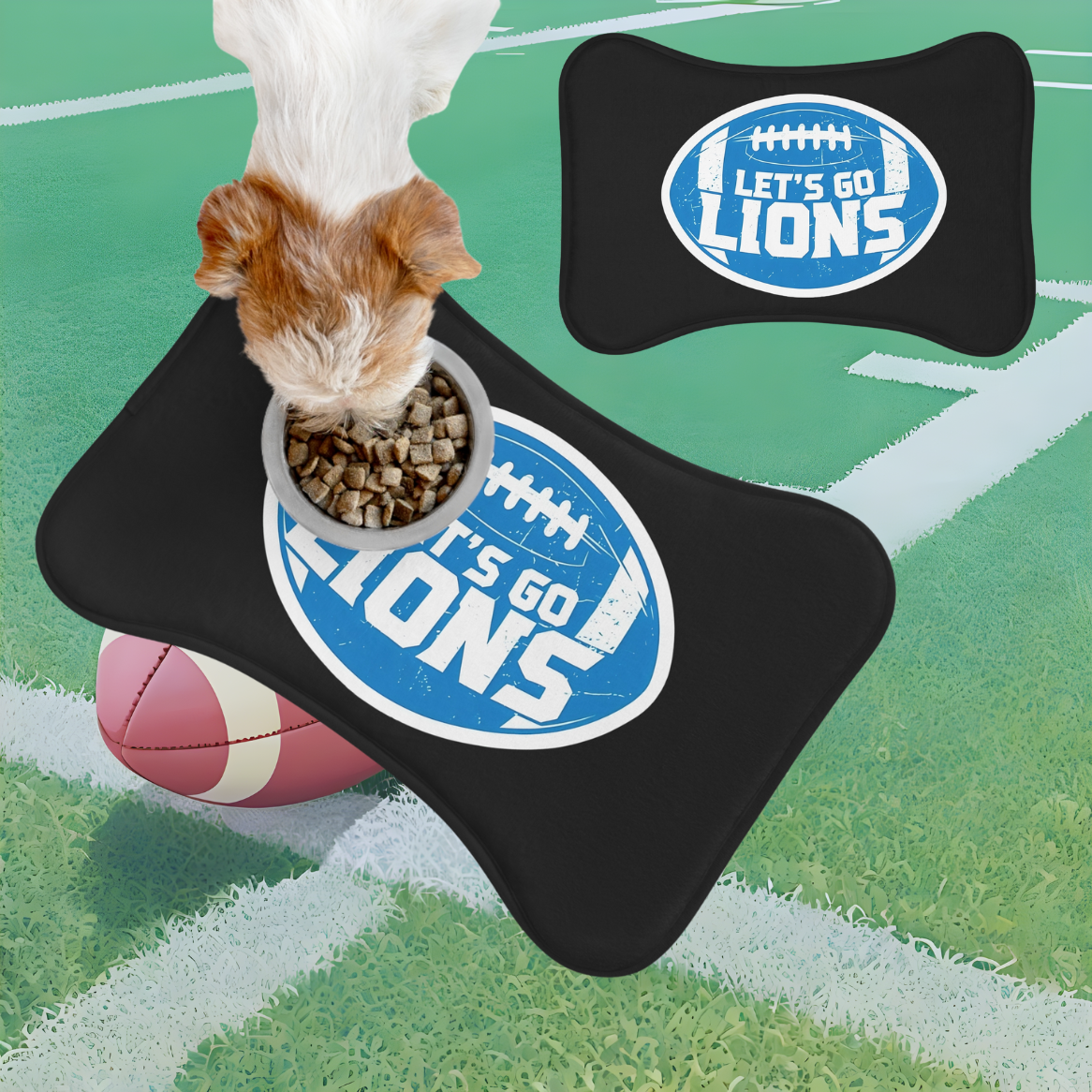 NFL Pet Feeding Mat-Let’s Go Lions Decor, Home Pet Supplies, Sports Fan Gifts