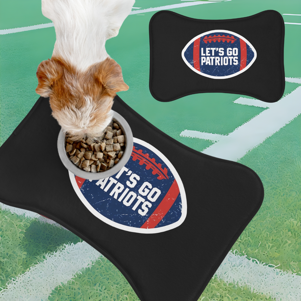 NFL Pet Feeding Mats, Let’s Go Patriots Dog Mat, Home Décor for Pet Lovers