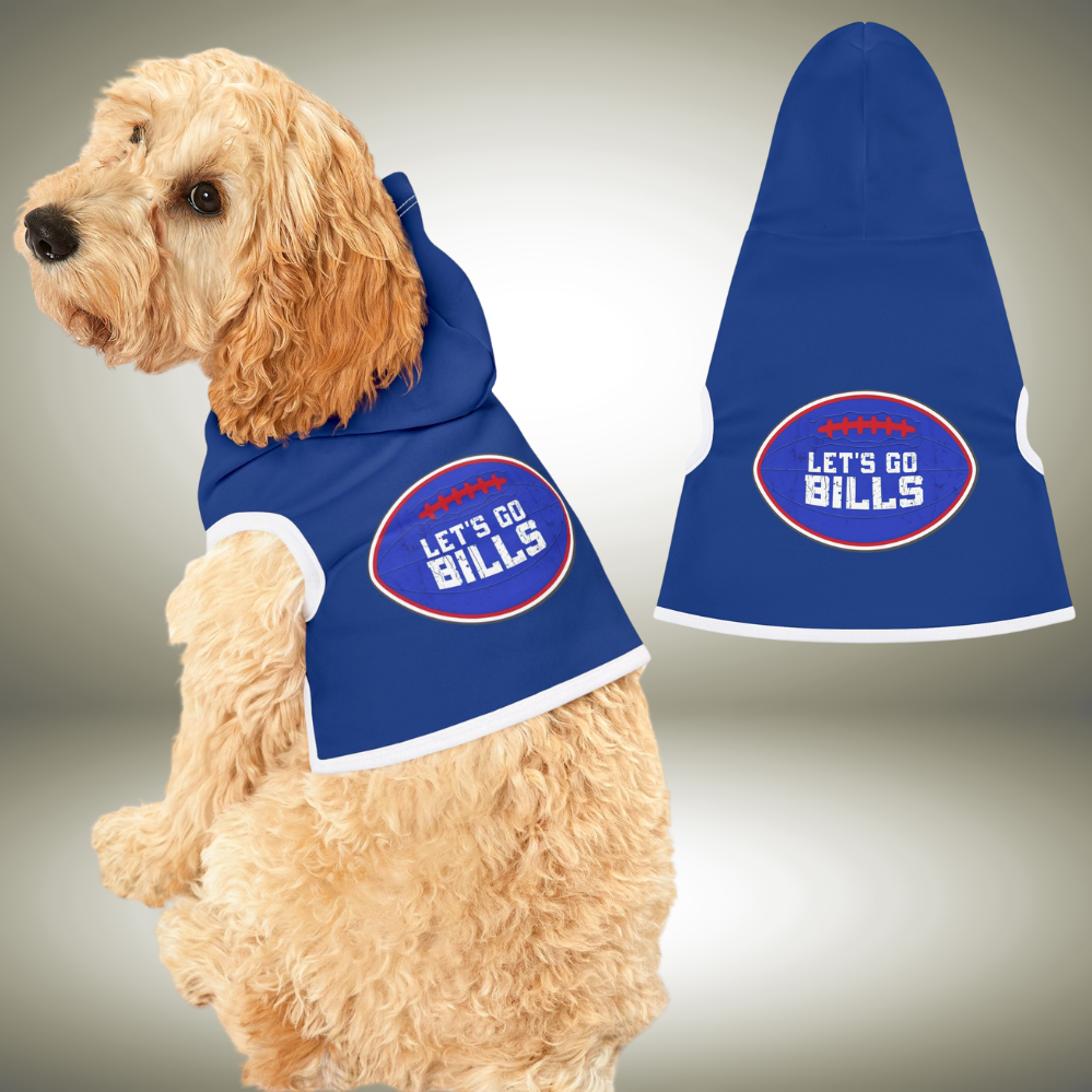 NFL Pet Hoodie - Perfect for Game Day, Let's Go Bills, Dog Apparel, Sportswear for Pets, Pet Gifts, Cute Hoodie for Pets