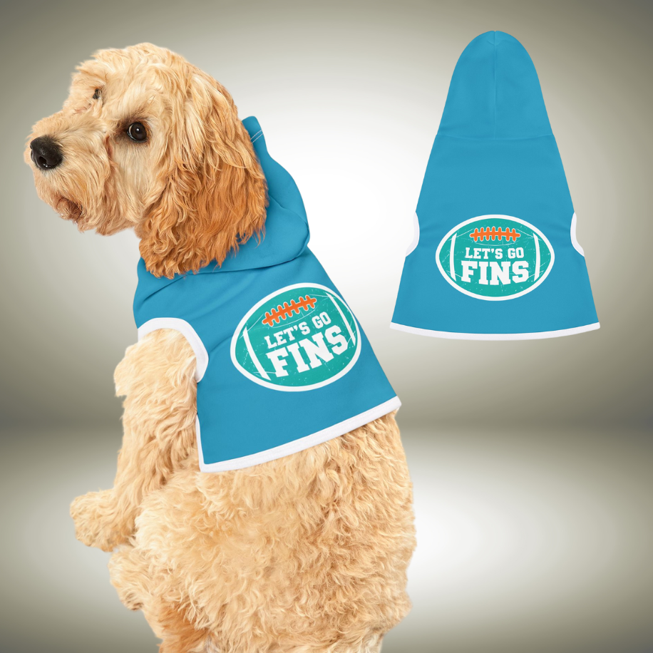 NFL Miami Dolphins Pet Hoodie for Dogs, Cozy Dog Apparel, Pet Sportswear, Ideal for Game Day, Lets Go Fins Design