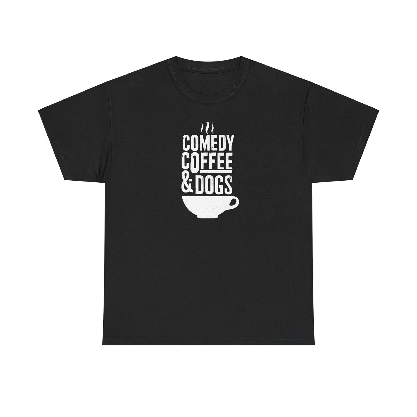 Comedy Coffee & Dogs Unisex Heavy Cotton Tee