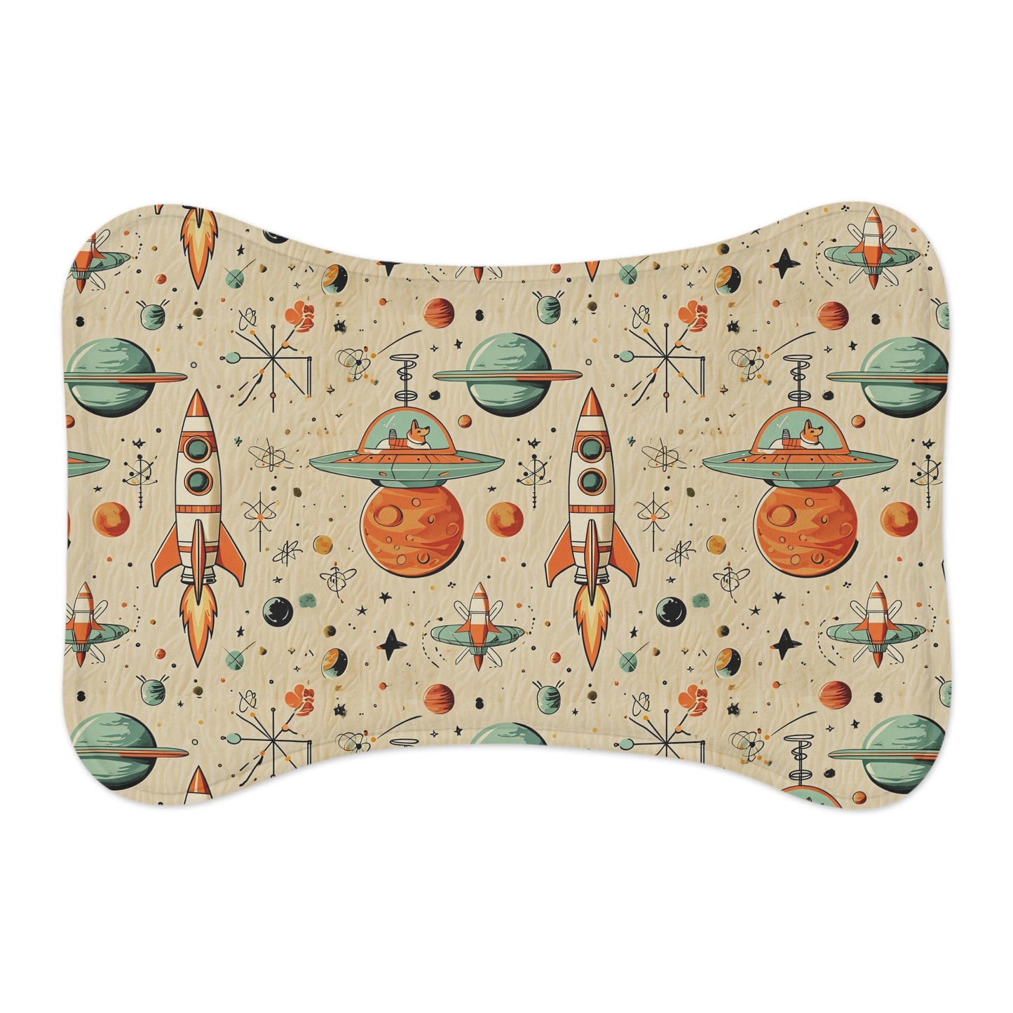 Retro Rocket Dog Pet Feeding Mat
