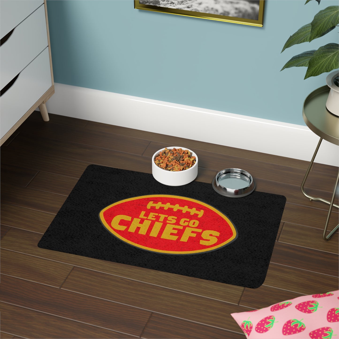 Let's Go Chiefs Pet Food Mat (12x18)