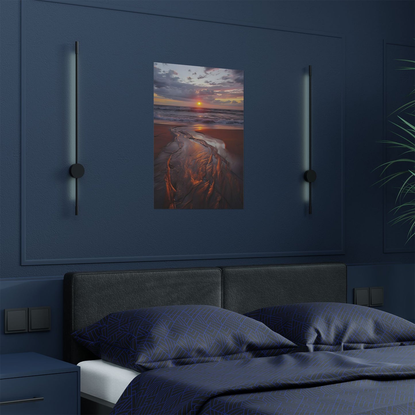 Flagler Beach FL Sunrise "Reflection" Satin Poster (300gsm)
