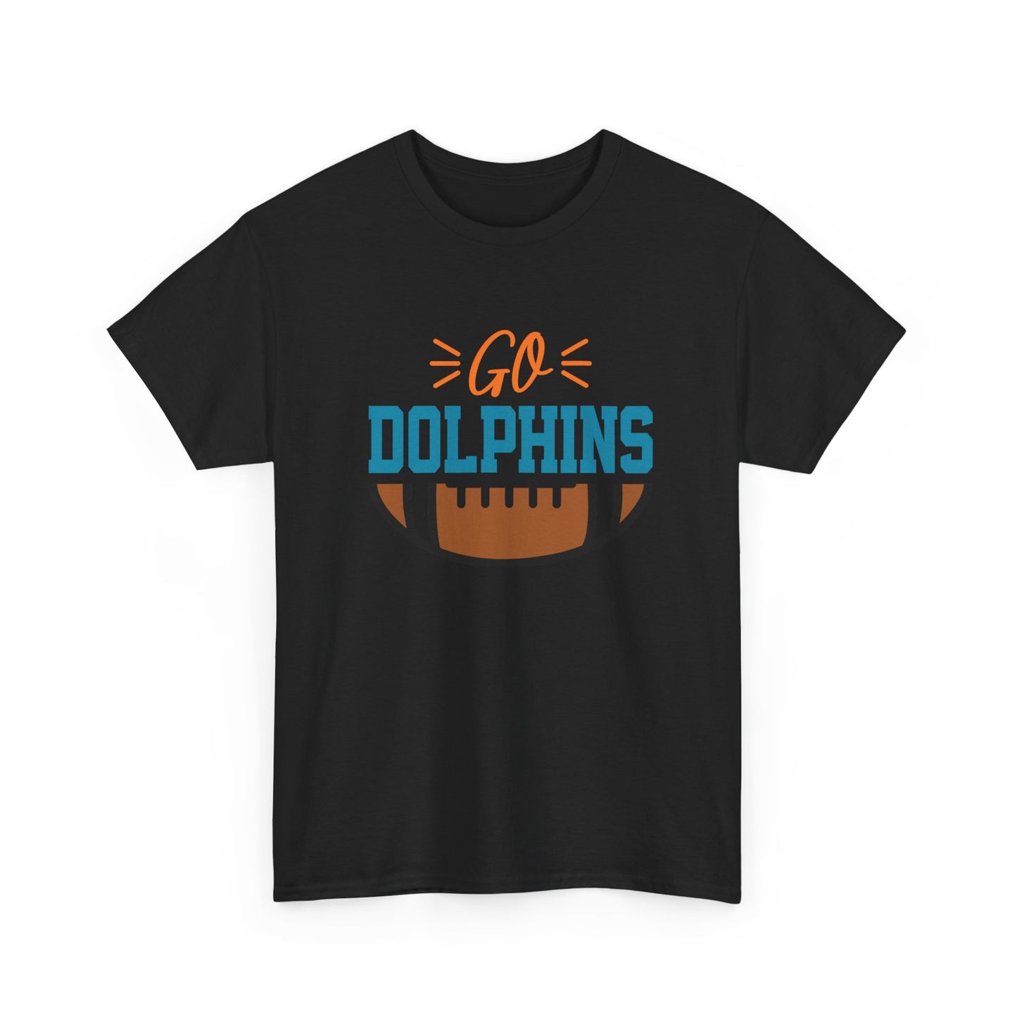 Go Dolphins Football Unisex Heavy Cotton Tee
