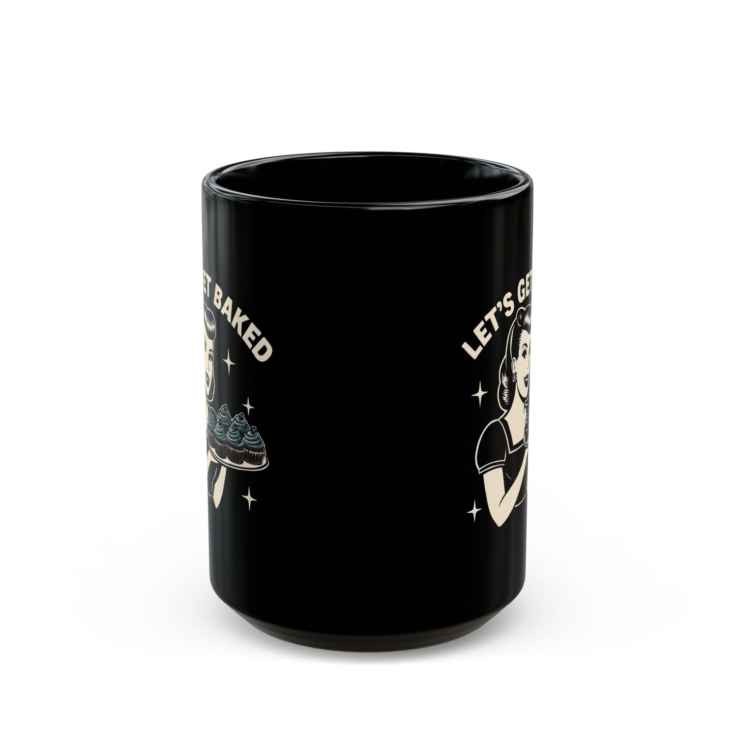 Let's Get Baked Black Mug - Perfect for Baking Enthusiasts and Celebrations
