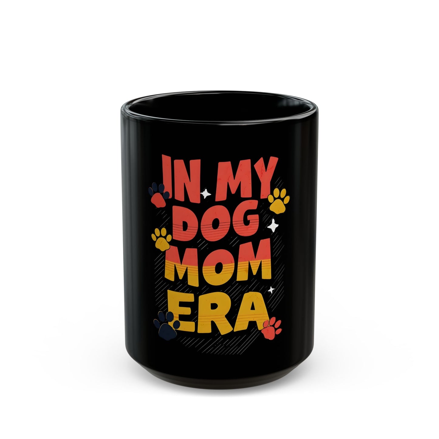 "In My Dog Mom Era" Black Mug (11oz, 15oz)