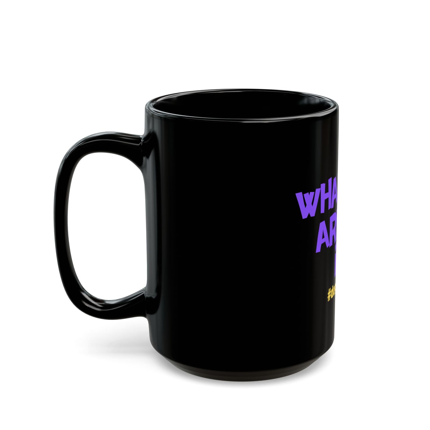 Funny Dog Show "What Ring Are We In?" Black Mug (15oz)