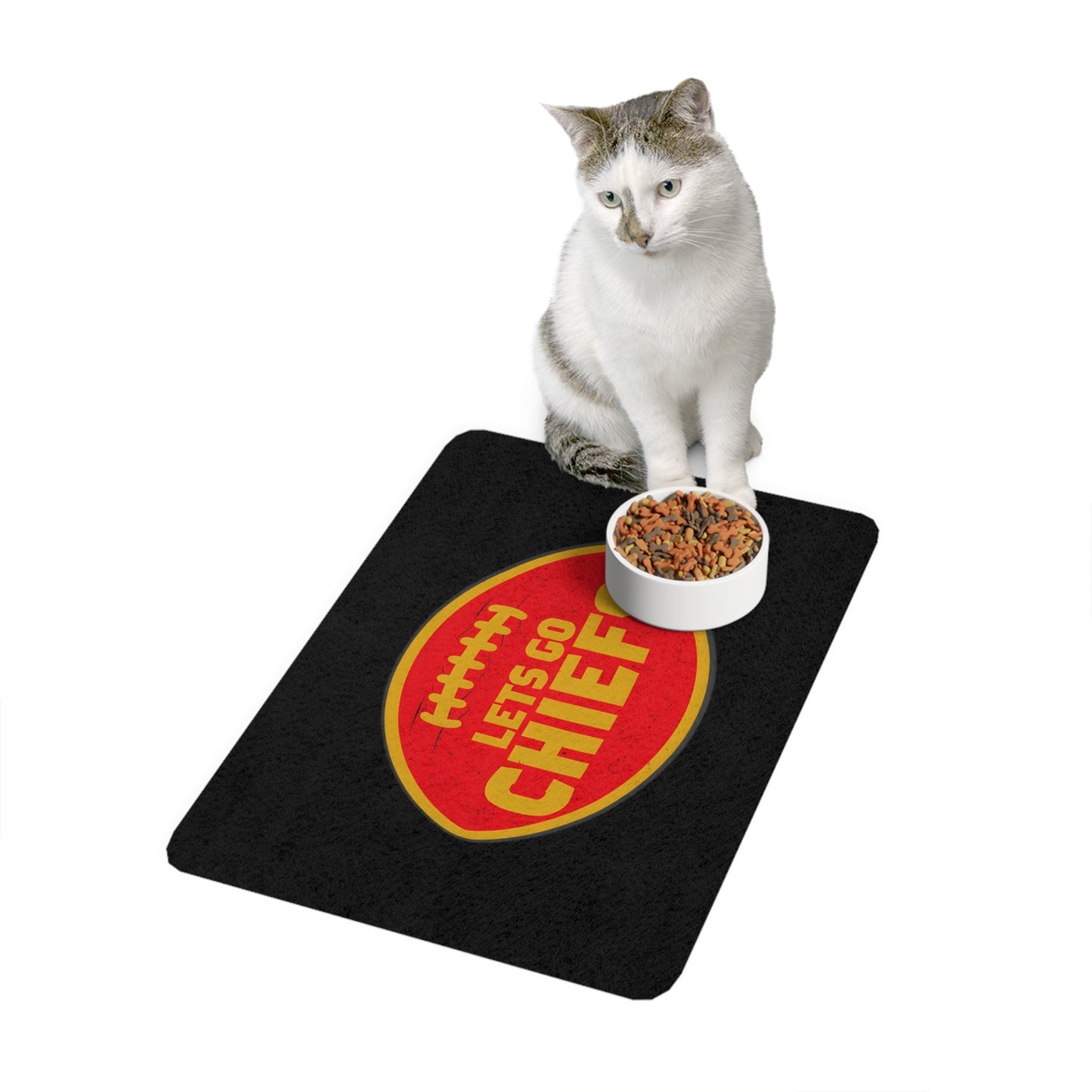 Let's Go Chiefs Pet Food Mat (12x18)