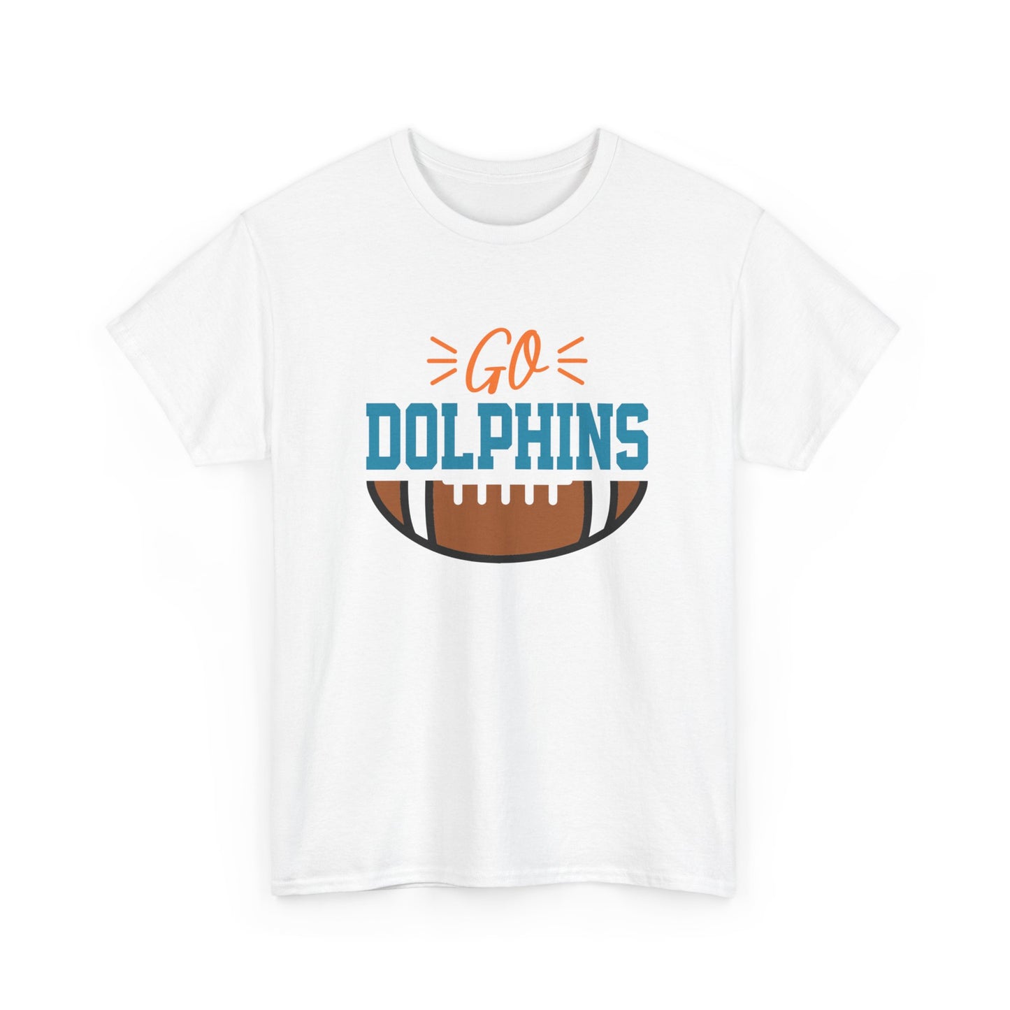Go Dolphins Football Unisex Heavy Cotton Tee