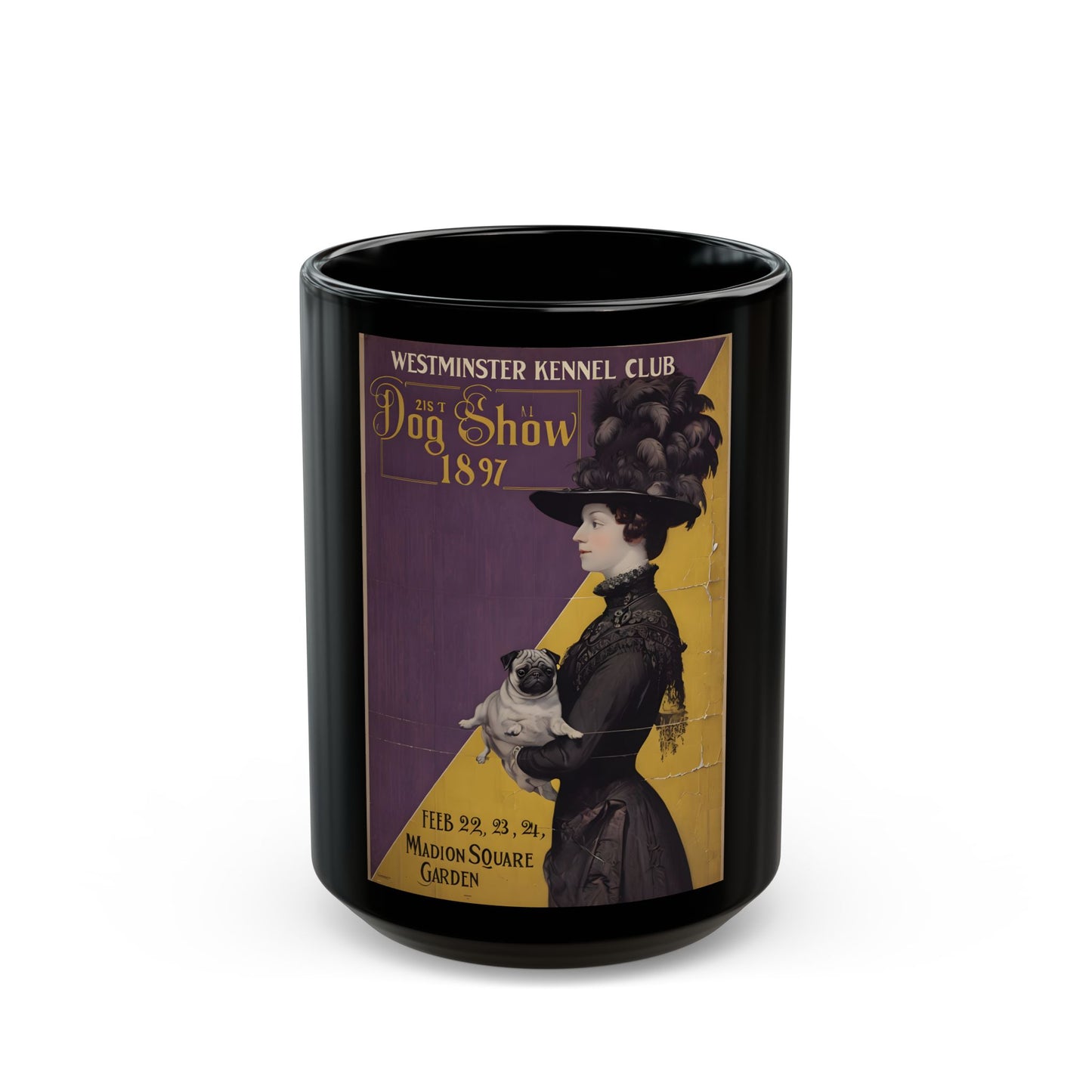 Whimsical Vintage Westminster KC Black Mug (15oz)