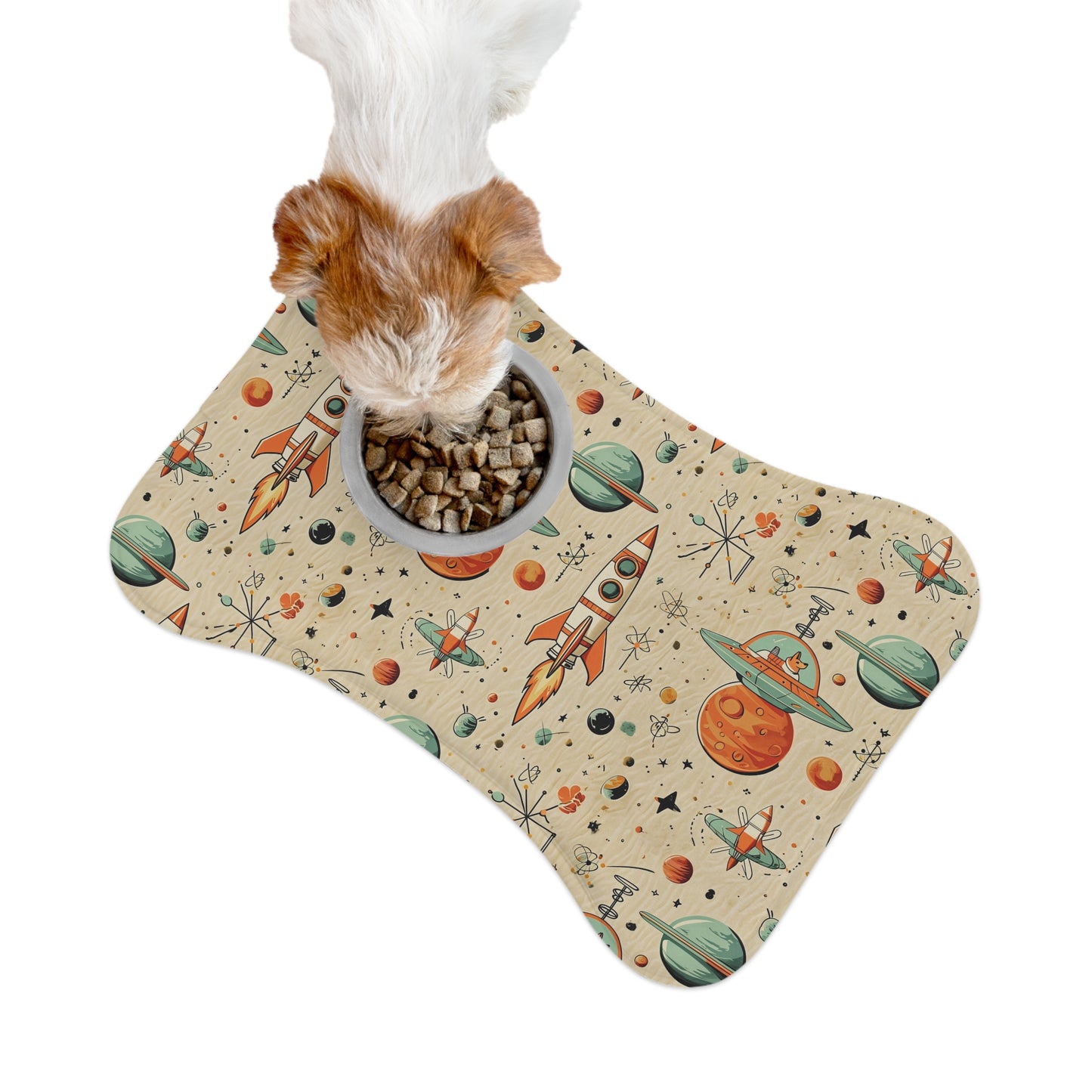 Retro Rocket Dog Pet Feeding Mat