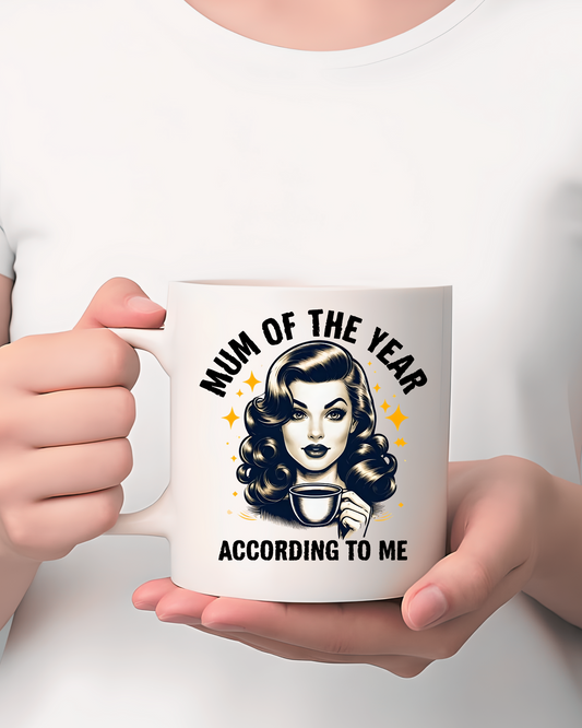 Mum of the Year Ceramic Mug - Perfect Gift for Mother's Day or Any Celebration