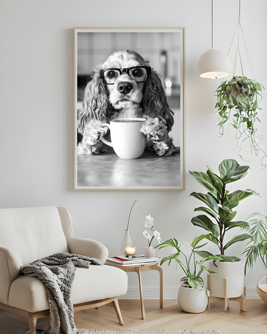 Cocker Spaniel Coffee Art Print - Perfect for Pet Lovers, Home Decor, Dog-Themed Gifts, Coffee Lovers, Wall Art