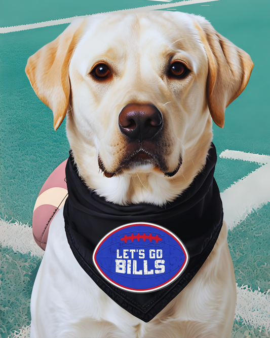 Buffalo Bills Pet Bandana for Game Day,, Sports Pet Wear, 'Let's Go Bills' , Gift for Pet Lovers