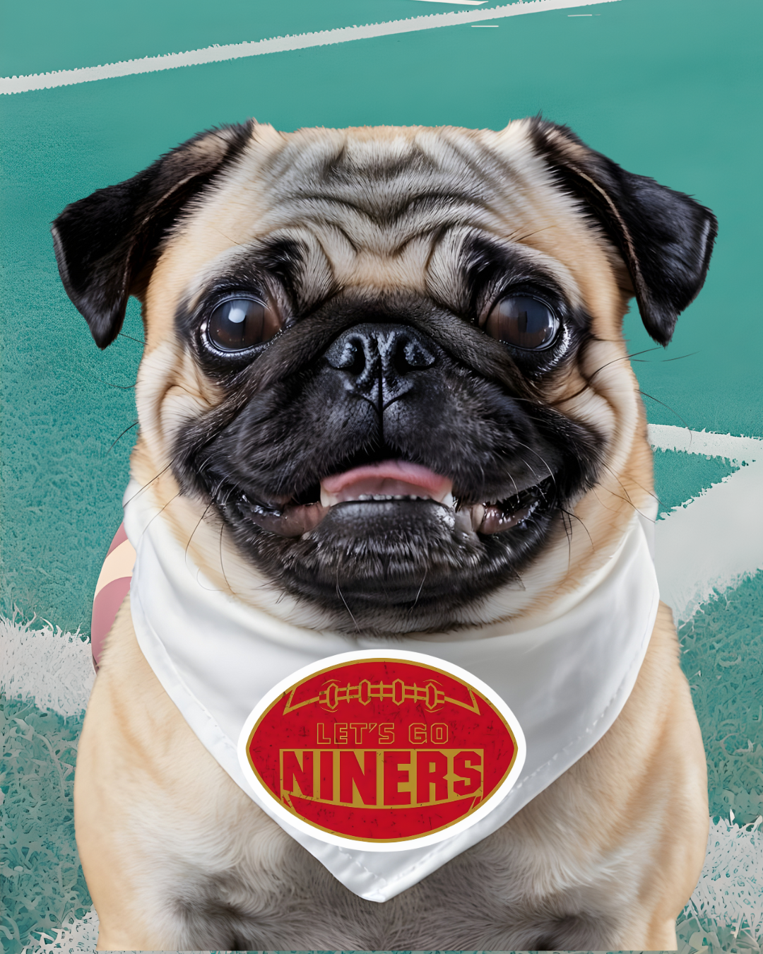 San Francisco 49er's Pet Bandana, Game Day, Dog scarf