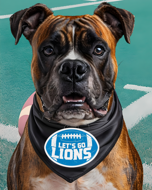 Detroit Lions  Pet Bandana for NFL Game Day, Let's Go Lions, Pet Accessories, Dog Bandana, Sporty Dog Wear, Gift for Pet Lovers