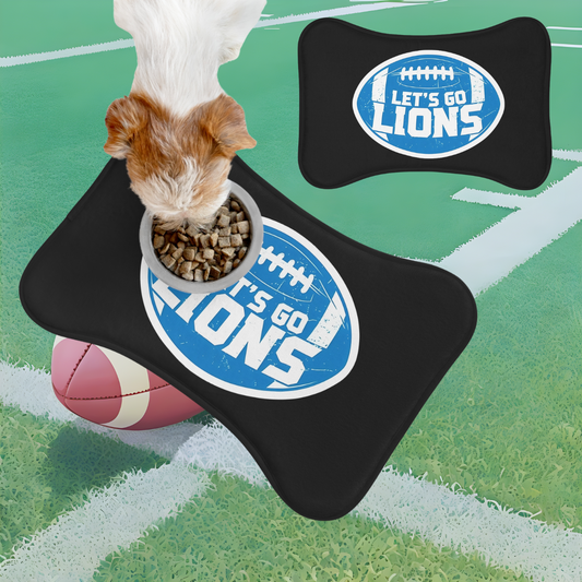 NFL Pet Feeding Mat-Let’s Go Lions Decor, Home Pet Supplies, Sports Fan Gifts
