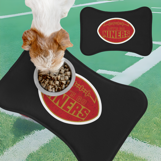 NFL Pet Feeding Mat - 'Let's Go Niners', Perfect for Pet Lovers, Dog Accessories