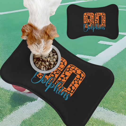 NFL Pet Feeding Mat, Miami Dolphins, Dog Food Mat, Animal Lovers Gift