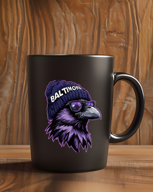 Baltimore Raven Coffee Mug | Unique Black Mug with Purple Raven Design | Perfect Gift for Ravens Fans | 11oz or 15oz | Sports [...]
