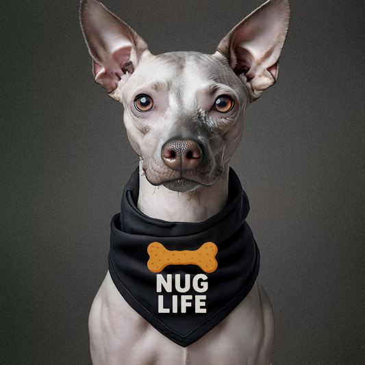 "NUG LIFE" Dog Bandana, Fashionable Pet Accessory, Gift for Dog Lovers, Holiday Apparel