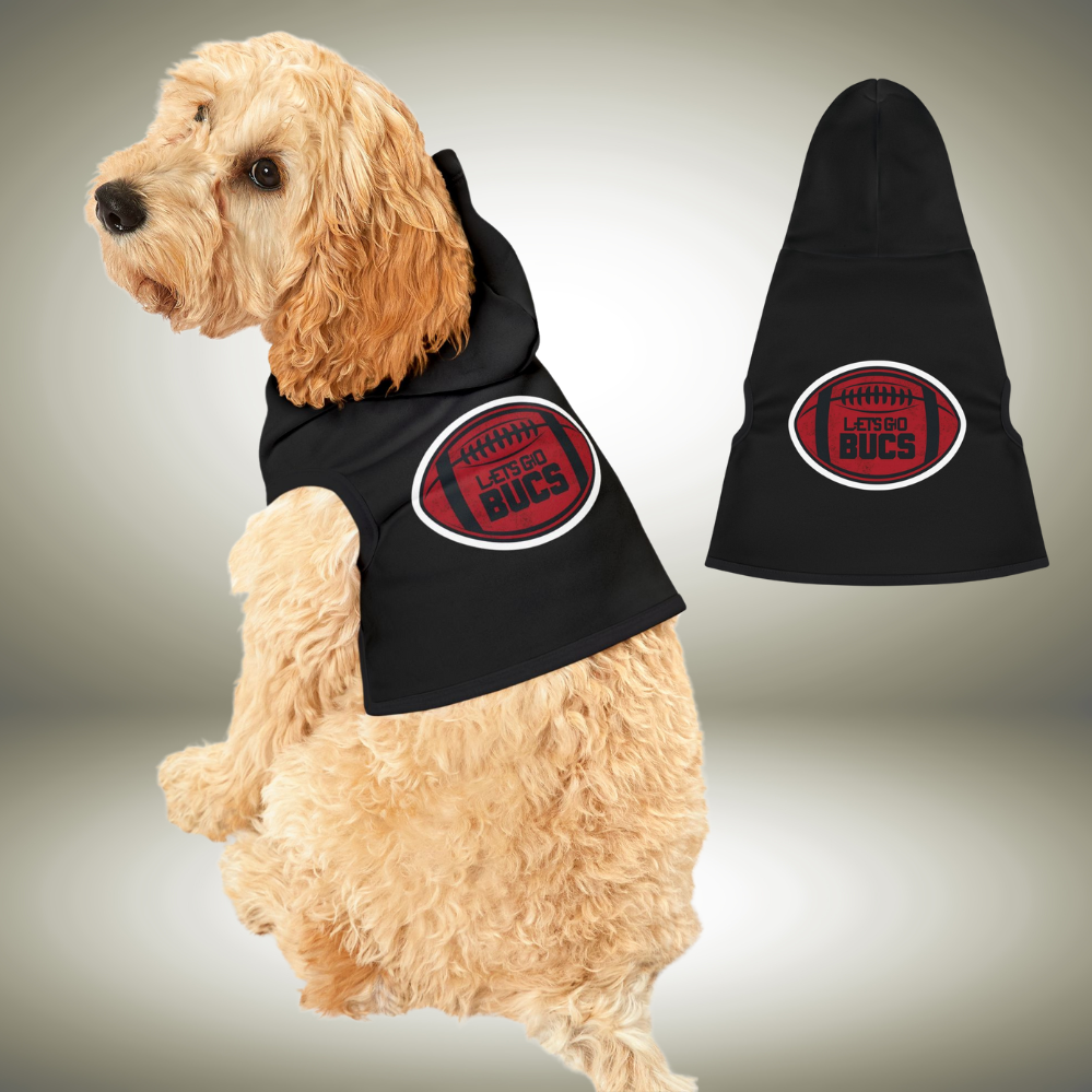 Tampa Bay Bucs NFL Pet Hoodie, Dog Sweater, Puppy Clothing, Team Apparel, Perfect for Game Day, Gift for Pet Owners