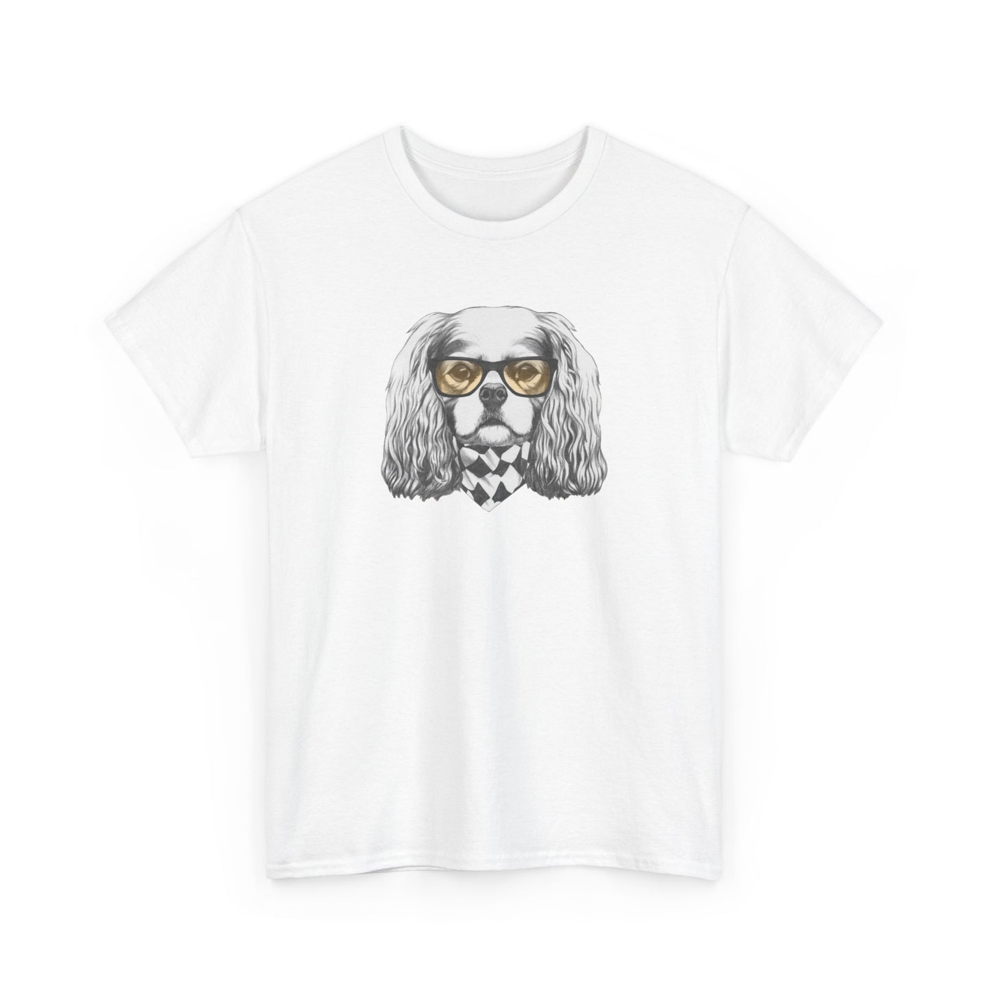 Hipster CAVALIER KING CHARLES SPANIEL Unisex Heavy Cotton Tee