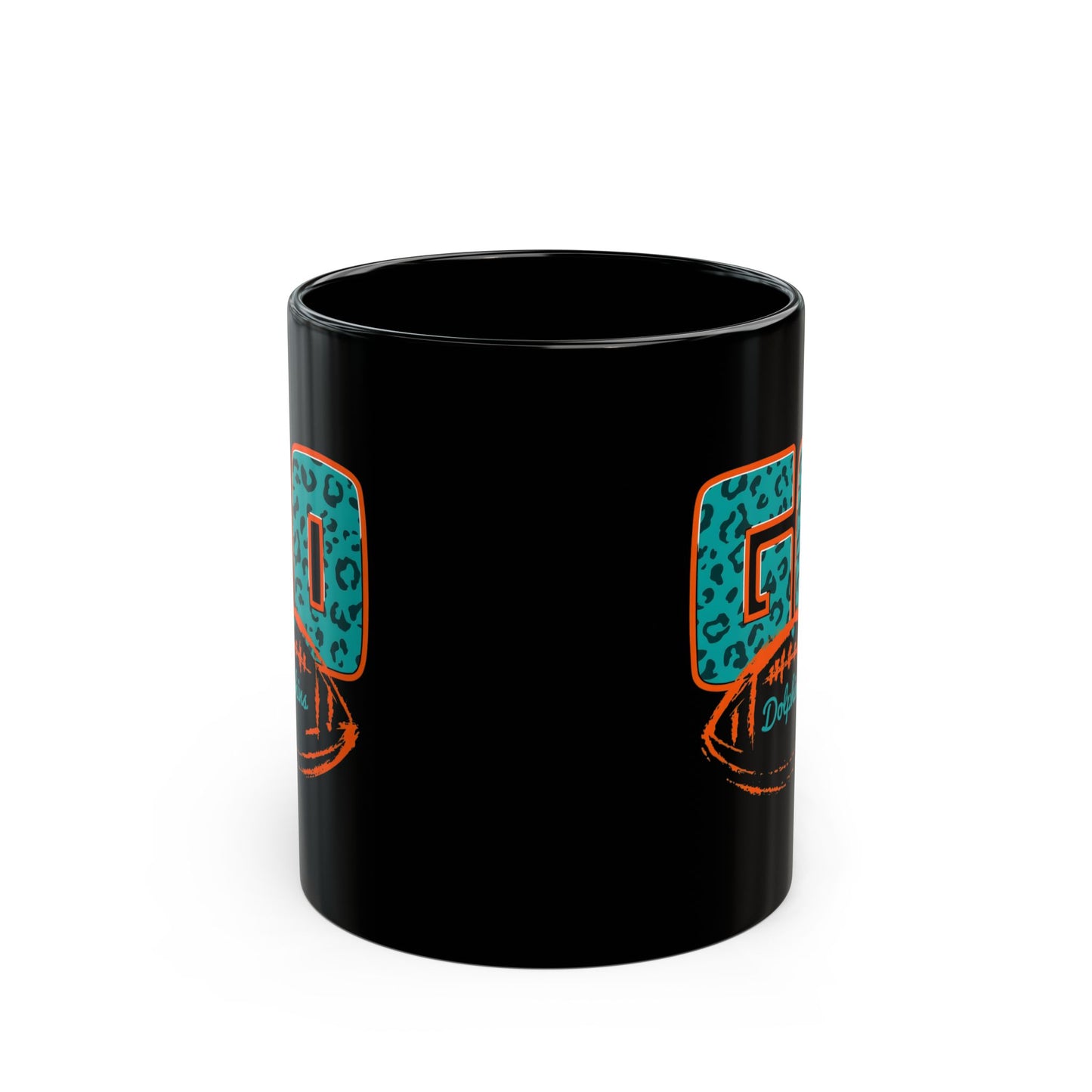 Go Dolphins Leopard Print Mug, Sports Fan Coffee Cup, NFL Fan gift