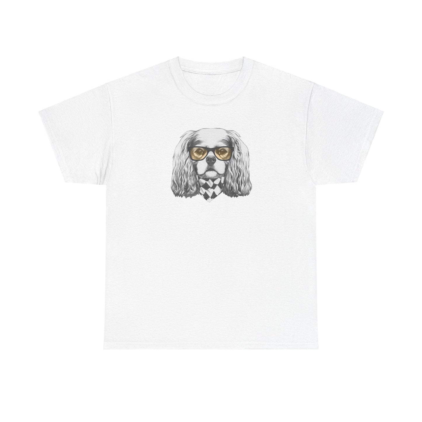 Hipster CAVALIER KING CHARLES SPANIEL Unisex Heavy Cotton Tee